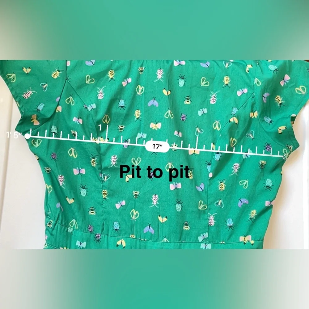 ModCloth Original Take Bug Insect Print Collared Dress | Size M - Picture 8 of 10